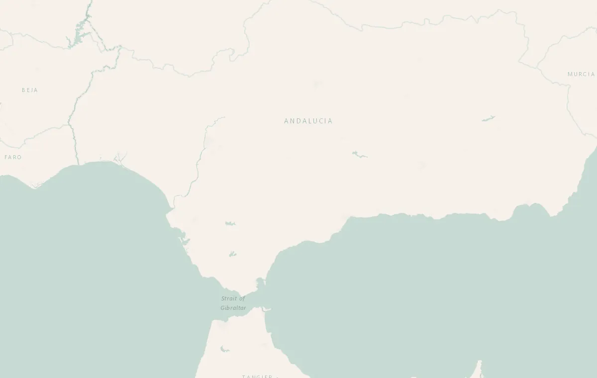 Route map of the Andalusia food tour: Seville, Jerez, Cádiz and Granada