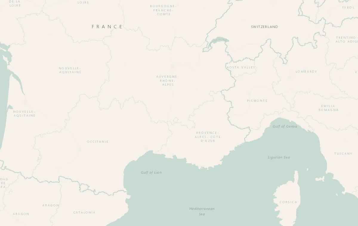 Route map of the Lyon and Provence food tour: Lyon, Avignon, Châteauneuf-du-Pape, Luberon and Marseille