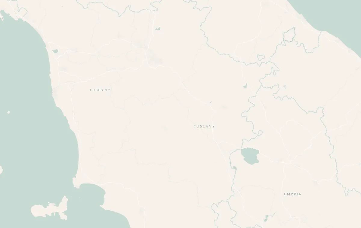 Route map of the Tuscany food and wine tour: Florence, Panzano, Montalcino and Pienza